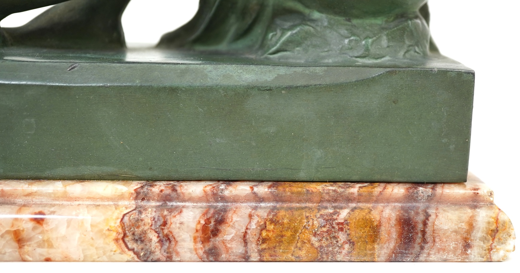 A pair of French Art Deco spelter bookends